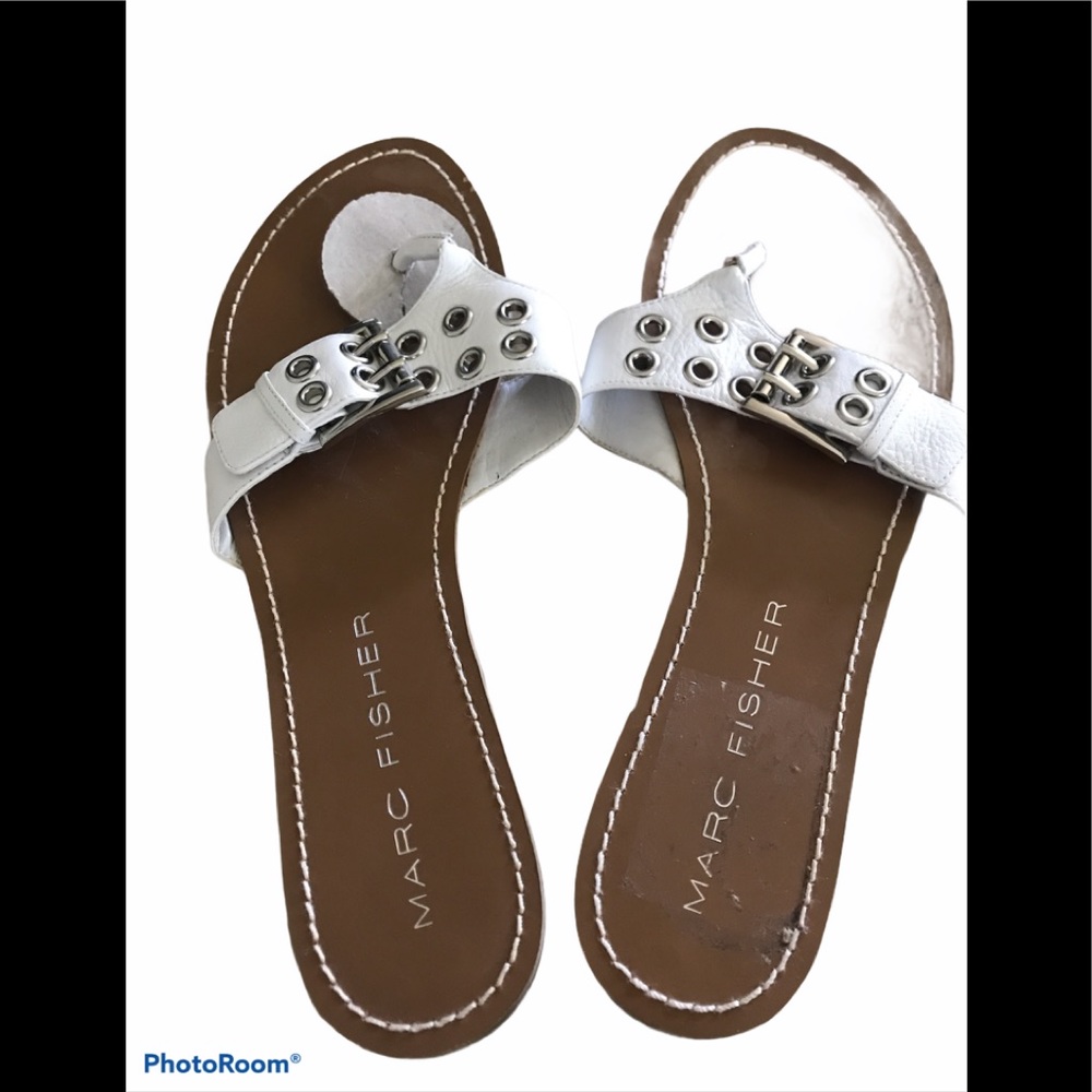 Marc Fisher sandals in white adjustable strap. NEW